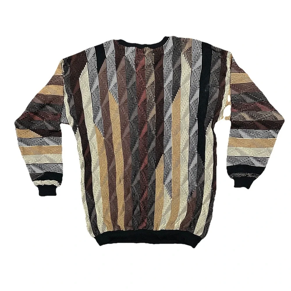 TUNDRA CANADA‎ Sweater Sz Large Textured Ribbed 3D Cotton BIGGIE Hip Hop 80's